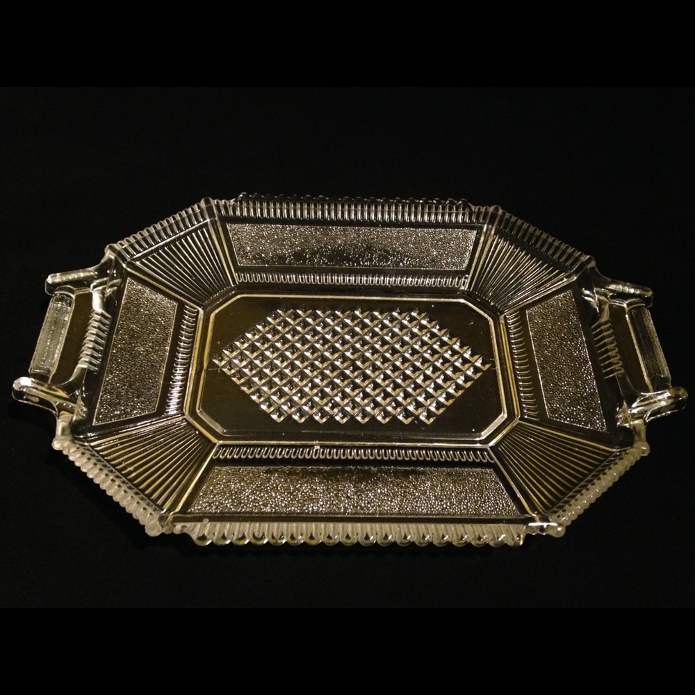 Antique Bryce Brothers “Pleat & Panel” Crystal/Clear Platter